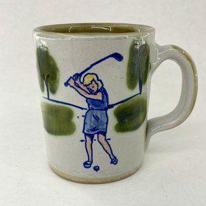 Vintage Louisville Stoneware Woman Golfer Ceramic Coffee Mug